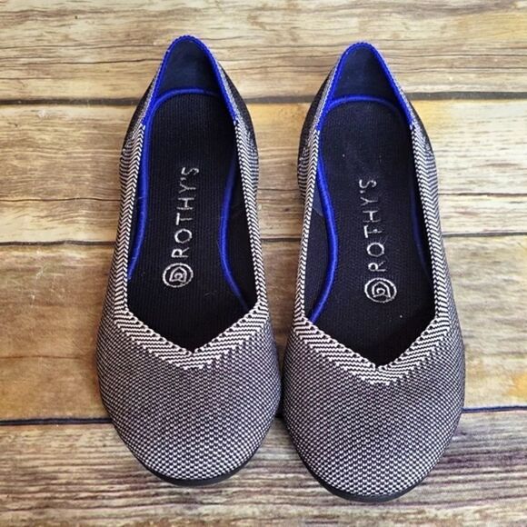 Rothy's Black and White Rounded Toe Ballet Flats Size 7.5 - Picture 3 of 8